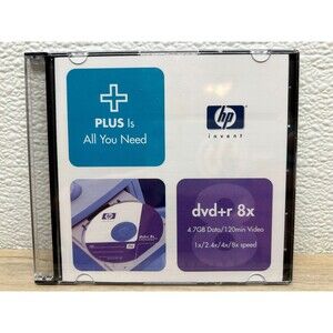 HP Invent Plus 4.7GB Data DVD+R 120 Minutes Video Disc 8x Speed Sealed